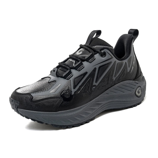 ONEMIX, zapatillas para correr de montaña para hombre, zapatillas de deporte de cuero antideslizantes usables, zapatillas deportivas estables todoterreno, zapatillas para caminar al aire libre