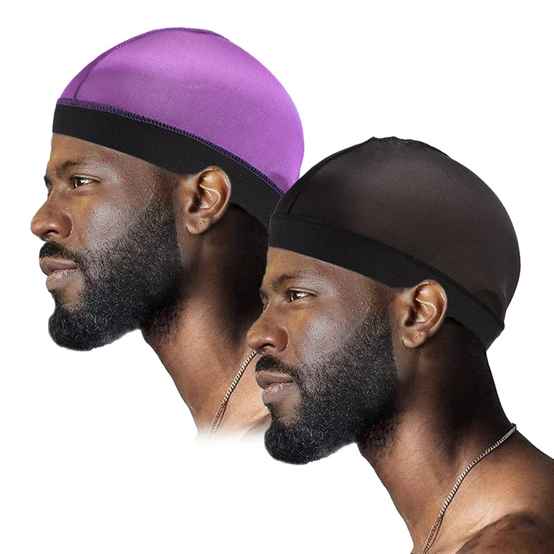 2 unids/lote, gorro ondulado de cúpula sedosa, pañuelos elásticos, gorro de peluca Unisex, cubierta para la cabeza para dormir durante la noche, gorro para quimio para pérdida de cabello contra el cáncer, accesorios para