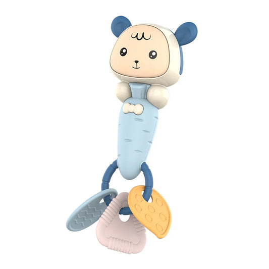 Mordedor para bebé, palo Molar azul con doble textura, sonajero para aliviar el dolor, accesorio educativo sensorial, ojo de mano para niño pequeño, 1 Uds.