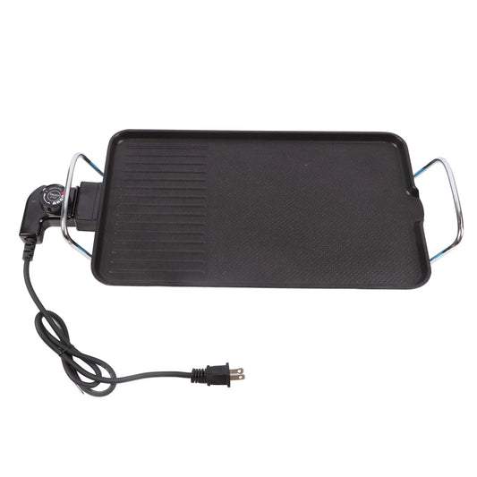 Electric Smokeless BBQ Grill Aluminum Alloy Non Stick Electric Indoor Cooking Pan Baking Tray for Home Outdoor Camping 40*23CM