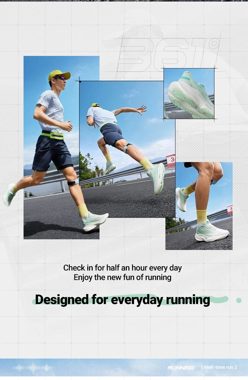 361 grados HALF TIME RUN 2 zapatillas para correr para hombre suave transpirable rebote ligero amortiguador versátil zapatillas de deporte para hombre 672522201