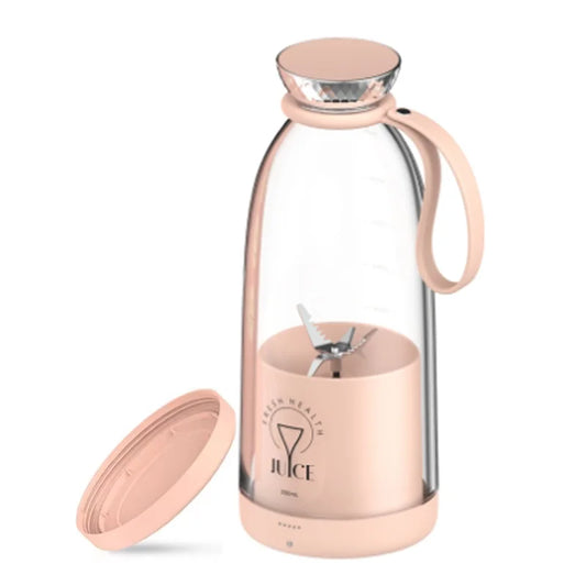 Exprimidor portátil de 500ml, mezclador de frutas inalámbrico recargable, botella de jugo fresco, licuadora, 6 cuchillas, batido de alimentos, taza trituradora de hielo, 2400mAh