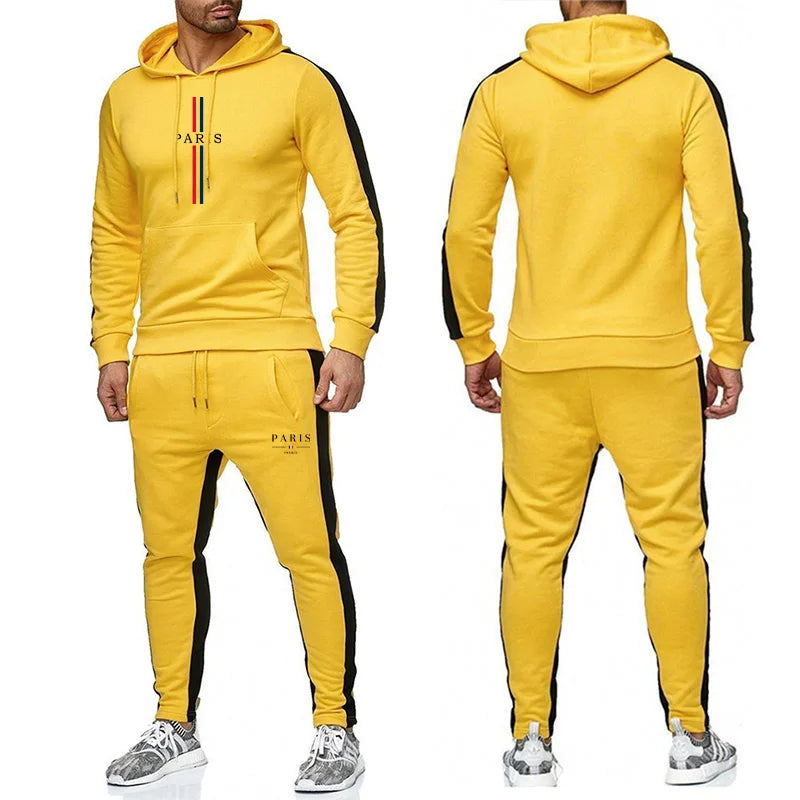2025 última sudadera con capucha para hombre, conjunto de pantalones de chándal, sudadera deportiva informal, ropa de entrenamiento para otoño e invierno, trajes para correr, trajes para hombre