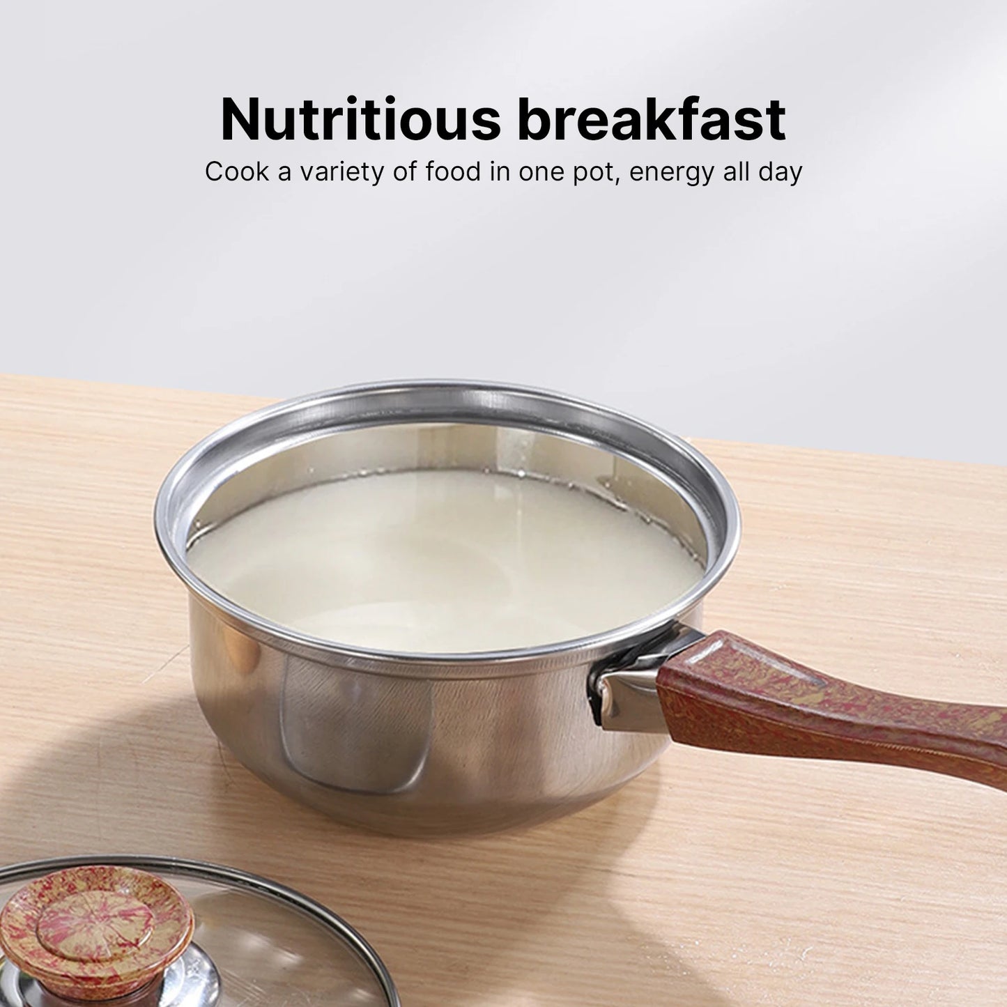 12Pcs Pots and Pans Set with 3L Kettle Nonstick Kitchen Stainless Steel Pans Induction Set with Lids Portable Dishwasher Safe