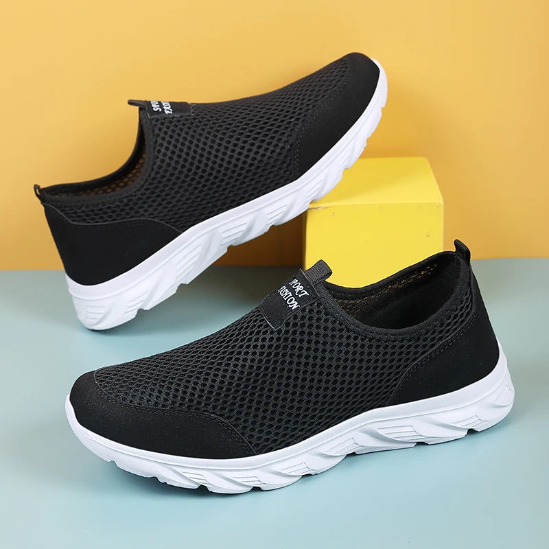 2023 zapatos informales ligeros para hombre, zapatillas informales transpirables sin cordones para hombre, zapatos planos antideslizantes para caminar al aire libre, talla 39-47