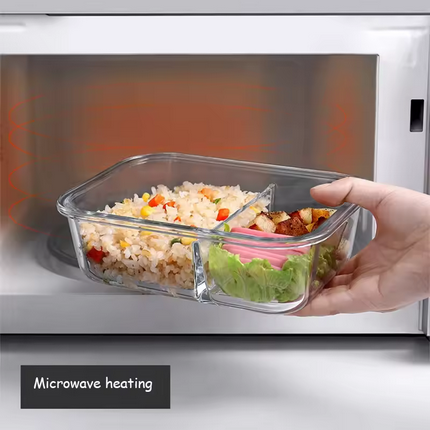 Fiambrera de vidrio sellada para mantenimiento fresco con tapa, caja de Picnic portátil para estudiantes, contenedor de comida especial calentado por microondas, caja Bento