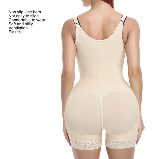 Open Bust Shapewear Women Belly Control Shapewear  Lace Hem Open Bust Hip Lift Shaper  Buckle Bodysuit