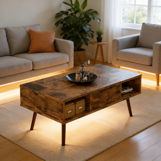 High Coffee Tables Living Room Desk Tea Wood Dining Tables Storage Drawer Large Display Sofa Side Table Shelf Meuble Furniture