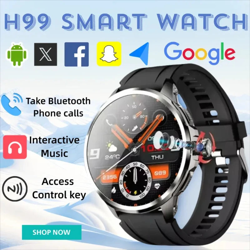 2025 nuevo reloj inteligente H99 5G red Global pantalla de 1,95 pulgadas Google Play Store juego Video soporte GPS WiFi posicionamiento Dual
