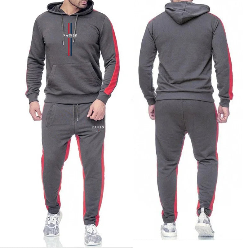 2025 última sudadera con capucha para hombre, conjunto de pantalones de chándal, sudadera deportiva informal, ropa de entrenamiento para otoño e invierno, trajes para correr, trajes para hombre