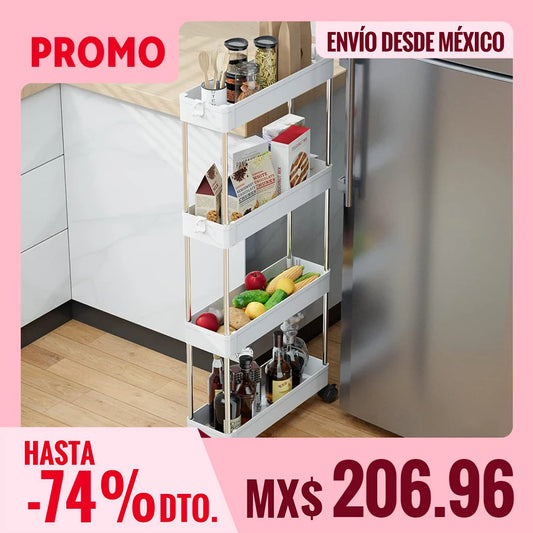 4 Tier Landing Rack with Pulleys, Simple Storage, Durable Material, Suitable for Living Room, Bedroom, Bathroom, Kitchen, Etc.