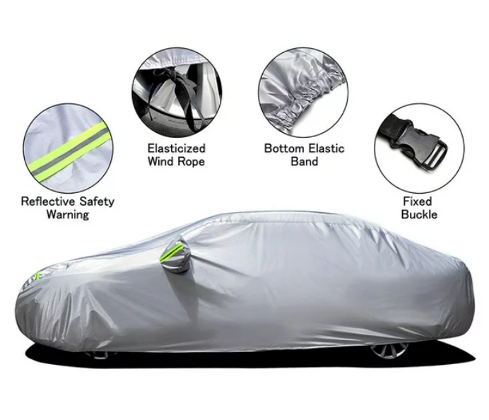 Cubierta del auto Cubiertas completas de sedán con banda reflectante Protección solar SIZE L Abanopi Tapa del coche